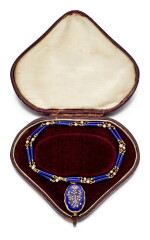 Diamond, Seed Pearl and Enamel Locket Pendent Necklace, Mid 19th Century | 鑽石 配 珍珠 及 琺瑯彩 項鏈, 19世紀中期