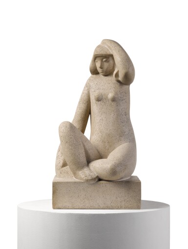 View full screen - View 1 of Lot 242. Femme assise, main sur la tête.