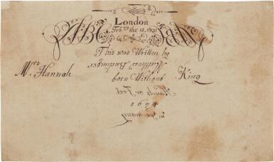 View full screen - View 1 of Lot 120. Buchinger, Matthias | Written by Buchinger for Mrs. Hannah King.