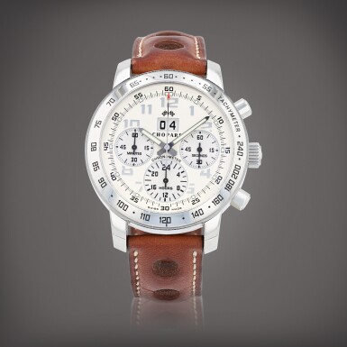 View full screen - View 1 of Lot 195. 'Jacky Ickx' 3, limited edition, reference Mille Miglia 8934 Montre bracelet en acier avec chronographe et date | Stainless steel chronograph wristwatch with date Vers 2005 | Circa 2005.