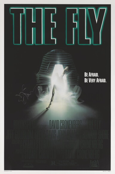 View full screen - View 1 of Lot 189. THE FLY (1986) STYLE A POSTER, US, SIGNED BY JEFF GOLDBLUM.