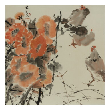 View full screen - View 1 of Lot 63. CHEN WEN HSI | FLOWERS AND CHICKENS.