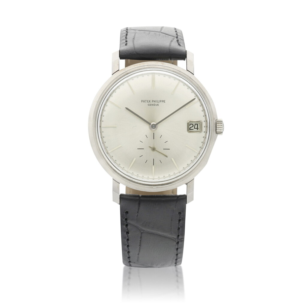 View full screen - View 1 of Lot 8056. Reference 3445 | A white gold wristwatch with date, Circa 1968 | 百達翡麗 | 型號3445 | 白金腕錶,備日期顯示,約1968年製.