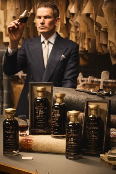 View full screen - View 1 of Lot 21. House of Hazelwood x Huntsman of Savile Row Bespoke Tailoring and Whisky Experience (6 Bottles 70cl + EXP).