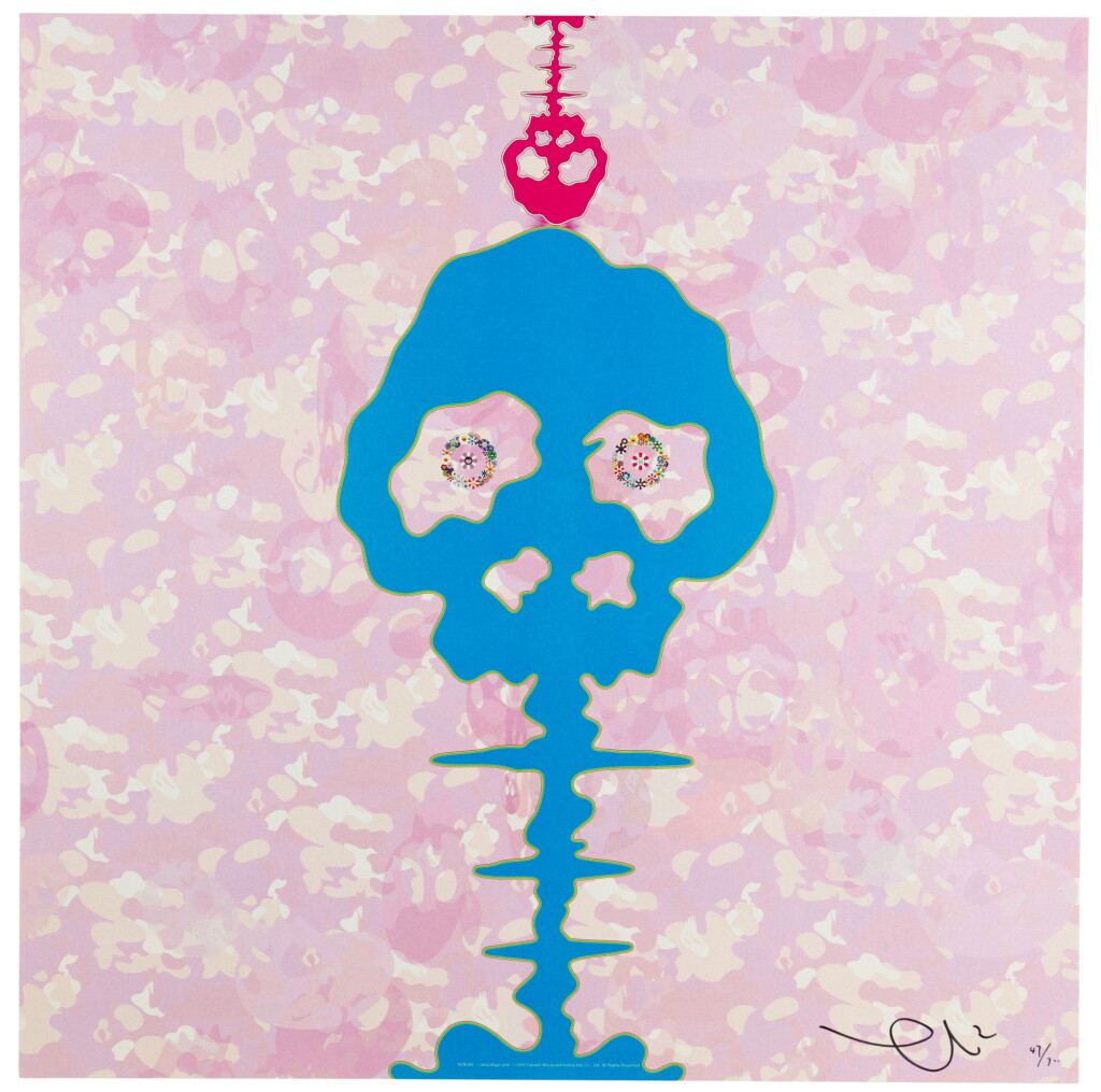 View full screen - View 1 of Lot 55. TAKASHI MURAKAMI | TIME BOKAN (CAMOFLAUGE PINK; RED; AND BLUE).