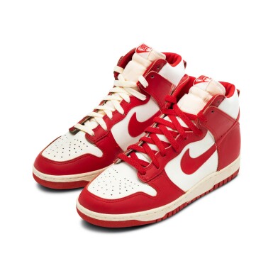 View full screen - View 1 of Lot 32. Nike Dunk High OG (1985) ‘St. John’s’ Salesman Sample | Size 9.