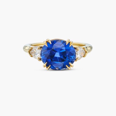View full screen - View 1 of Lot 440. Sapphire and Diamond Ring .