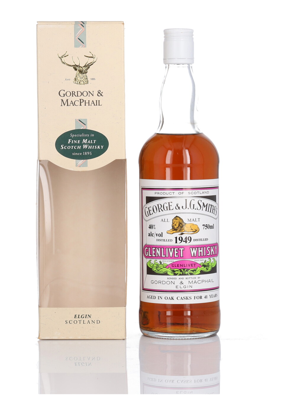 View full screen - View 1 of Lot 167. Glenlivet Gordon & MacPhail George & JG Smith 41 Year Old 40.0 abv 1949 (1 BT 75cl).