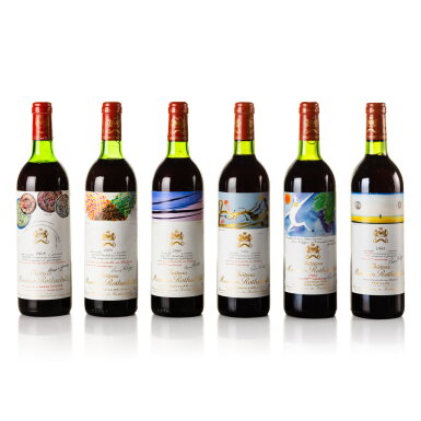 View full screen - View 1 of Lot 56. Château Mouton Rothschild Vertical 1978-1986 (9 BT).