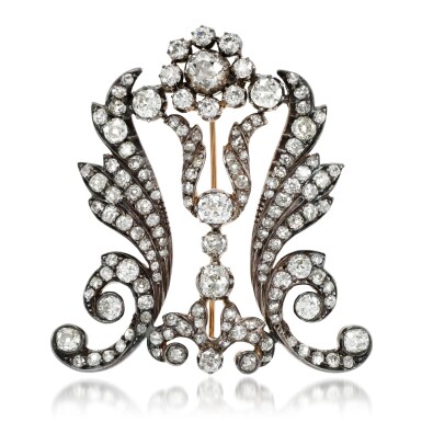 View full screen - View 1 of Lot 201. Diamond brooch, 1880s and later.