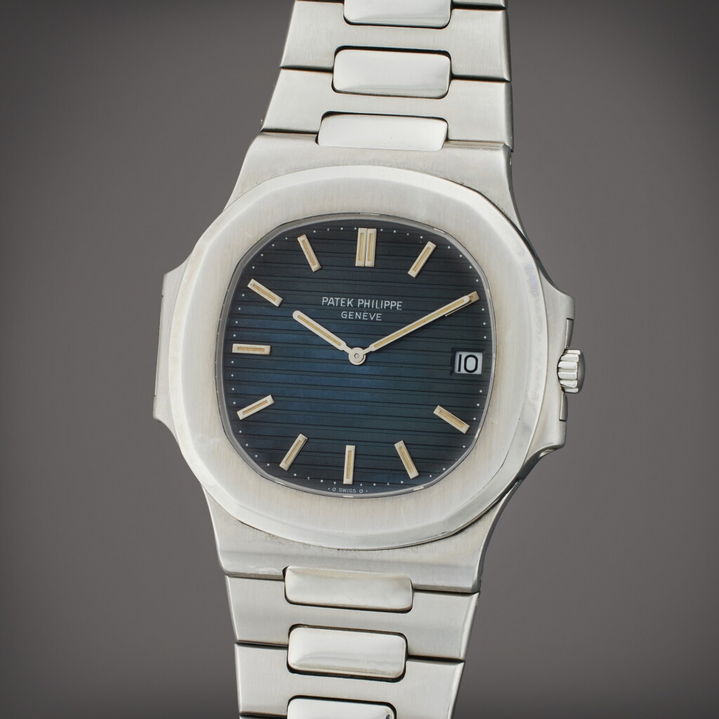 全螢幕檢視 - 查看184Reference 3700/1 'Jumbo' Nautilus | A stainless steel wristwatch with date and bracelet, Made in 1980的1