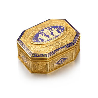 View full screen - View 1 of Lot 1122. A gold and enamel snuff box, 20th century.