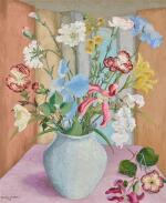 SIR CEDRIC MORRIS | STILL LIFE (SCABIOUS, CARNATIONS AND HEMEROCALLIS)