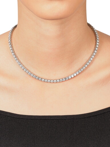 View full screen - View 1 of Lot 304. 'C de Cartier' Diamond Rivière Necklace | 卡地亞 | 'C de Cartier' 鑽石 項鏈 ( 鑽石共重約20.28克拉).