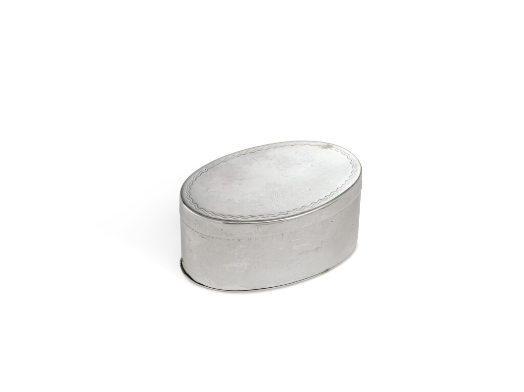 View full screen - View 1 of Lot 410. A Rare Silver Nutmeg Grater, Peter Bentzon, St. Croix and Philadelphia, circa 1810-20.