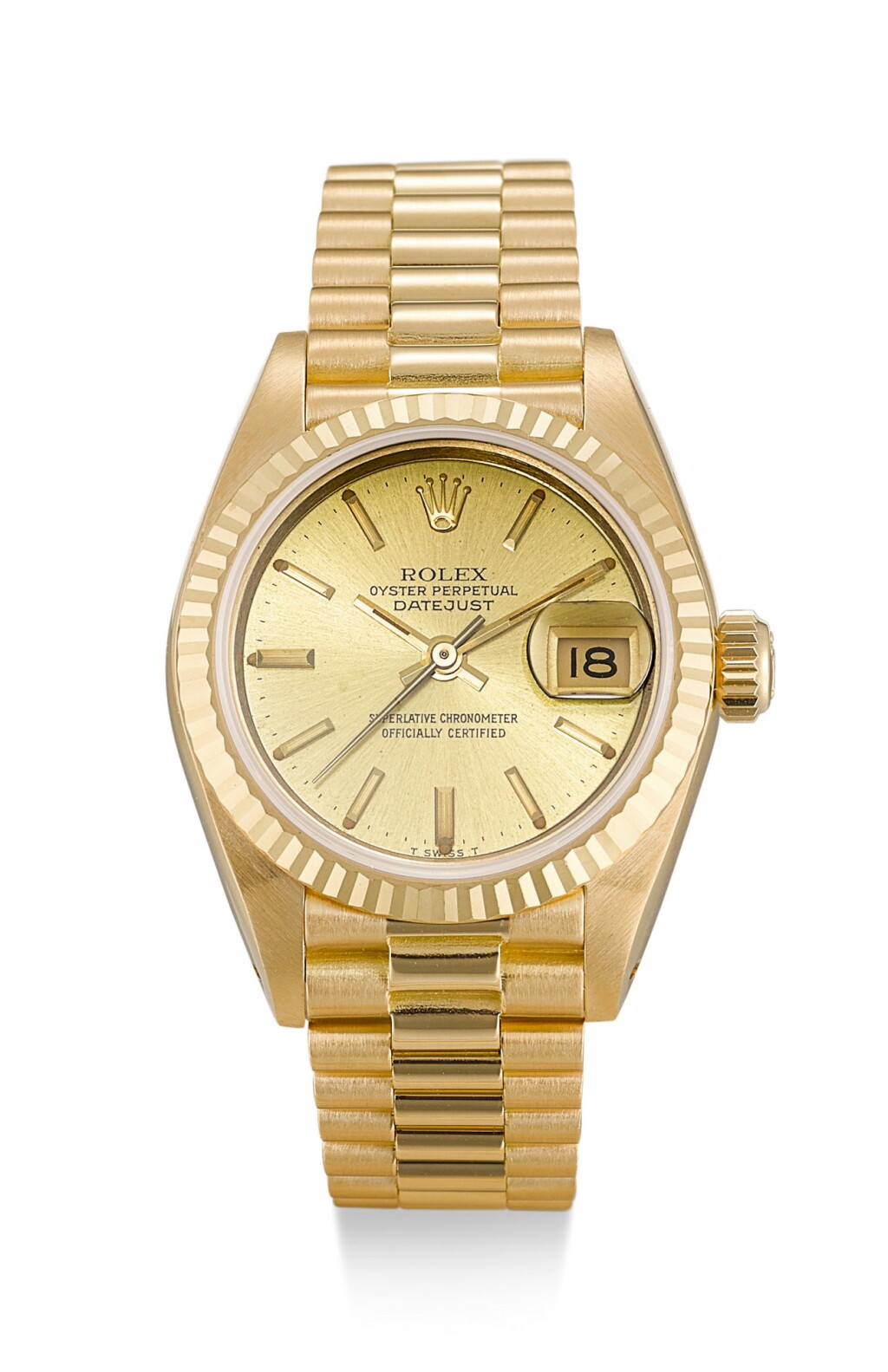 Voir en plein écran - Voir 1 du lot 9. ROLEX | DATEJUST, REFERENCE 69178, A YELLOW GOLD WRISTWATCH WITH DATE AND BRACELET, CIRCA 1983.