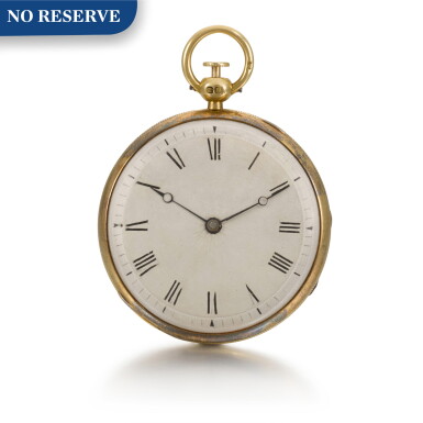 View full screen - View 1 of Lot 222. FRENCH, LONDON | A GOLD OPEN-FACED QUARTER REPEATING WATCH CIRCA 1850, NO. 5683.