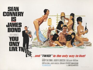View full screen - View 1 of Lot 30. You Only Live Twice (1967), style C poster (bathtub), British.