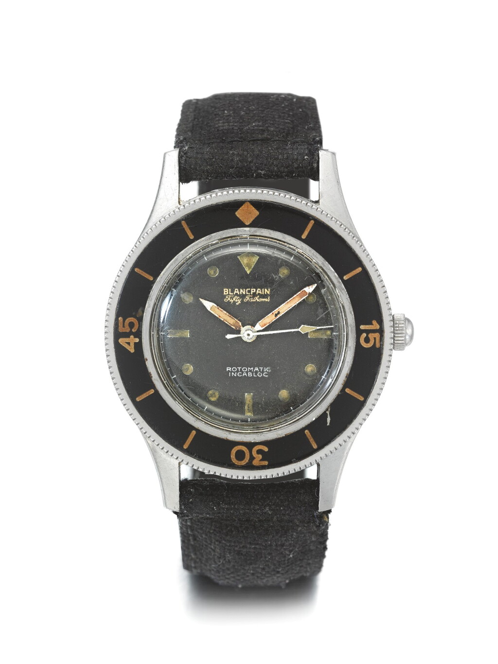 View full screen - View 1 of Lot 152. BLANCPAIN | FIFTY FATHOMS, A STAINLESS STEEL AUTOMATIC CENTER SECONDS WRISTWATCH CIRCA 1965.