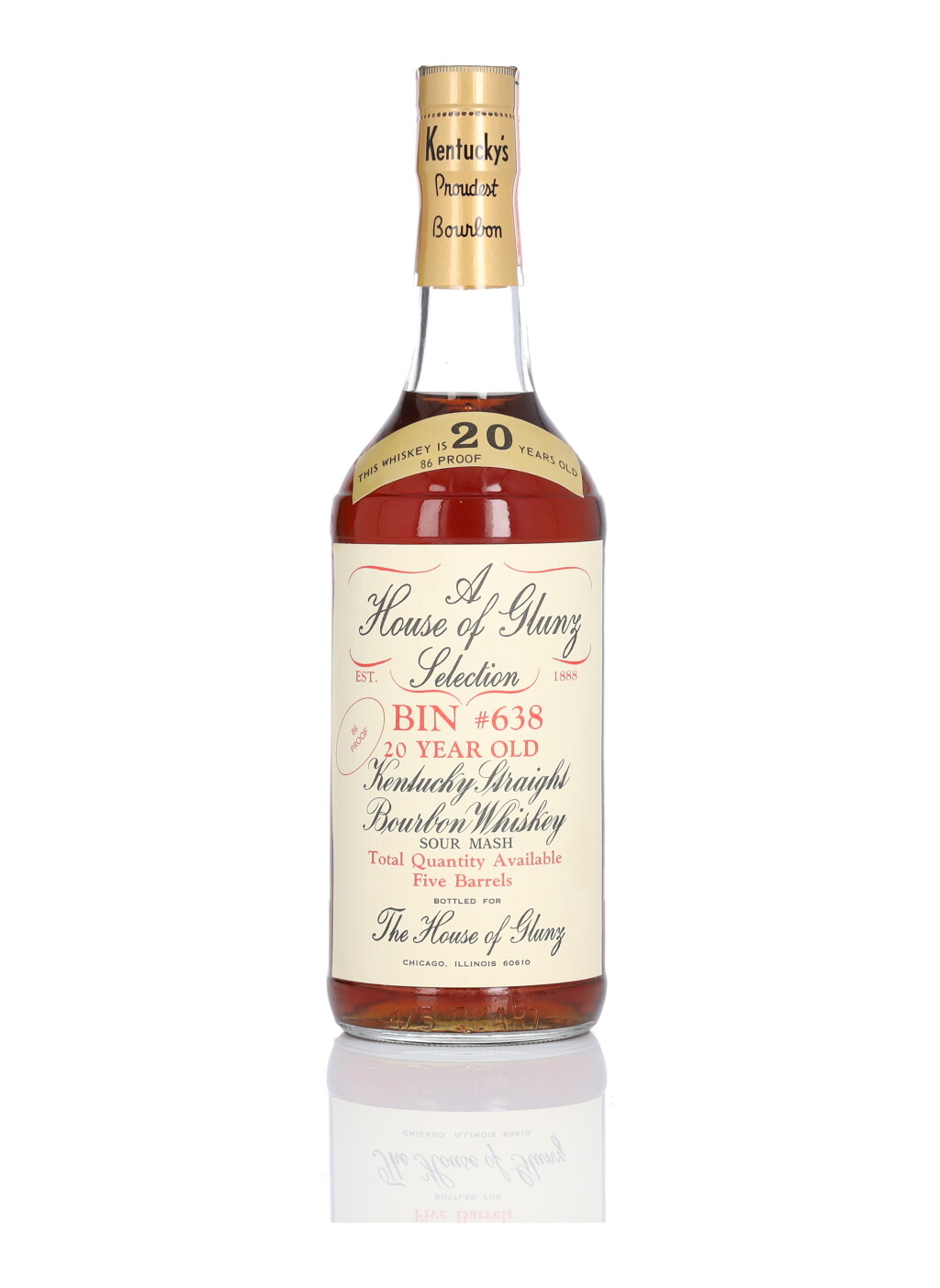 View full screen - View 1 of Lot 363. Hoffman Distillery 20 Year Old Kentucky Straight Bourbon House of Glunz 86 Proof (1 BT 4/5QT).