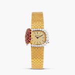 Lady Ellipse, référence 4105/1, montre bracelet à secret en or jaune, sertie de diamants et rubis, vers 1970