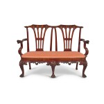 A George II Style Walnut and Burr Walnut Double Chair Back Settee, Late 19th/Early 20th Century
