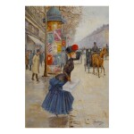 JEAN BÉRAUD | JEUNE FEMME TRAVERSANT LE BOULEVARD