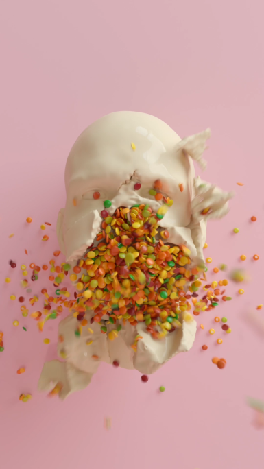 View full screen - View 1 of Lot 1034. Exploding head - skittles.