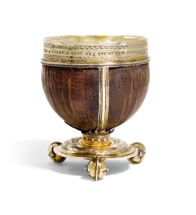 View full screen - View 1 of Lot 2. A German silver-gilt mounted coconut cup, probably Nuremberg, circa 1540.