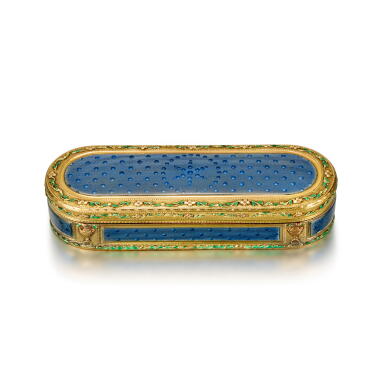 View full screen - View 1 of Lot 414. A Gold and Enamel Snuff Box, Maker's Mark Crowned FL Incuse, Berlin or Hanau, Circa 1785.