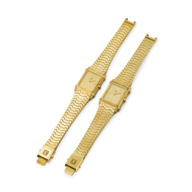 View full screen - View 1 of Lot 371. Ebel | Montres bracelets de dame en or | Two lady's gold bracelet watches.