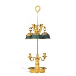 An Empire style gilt-bronze bouillotte lamp