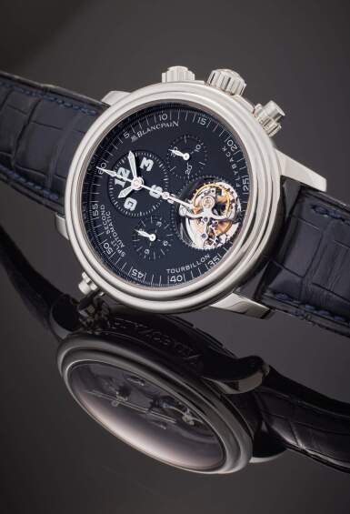 View full screen - View 1 of Lot 83. Reference 2189F-3430-63B Léman Tourbillon Chronograph | A limited edition platinum automatic tourbillon flyback split seconds chronograph wristwatch, Circa 2010.