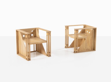 View full screen - View 1 of Lot 91. Paire de fauteuils.