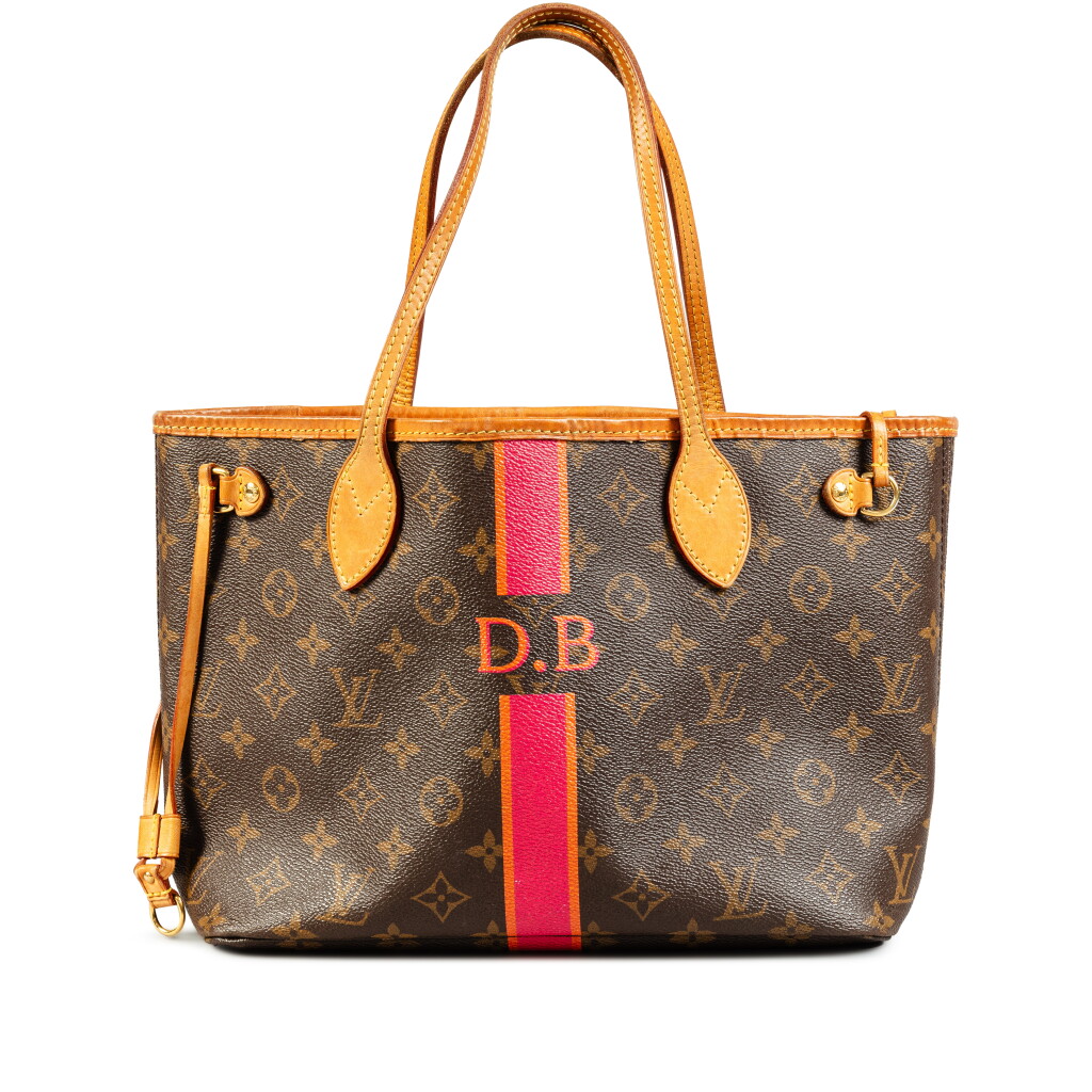 View full screen - View 1 of Lot 48. NEVERFULL PM tote bag in Monogram canvas, monogrammed with Doris Brynner's initials “DB”.