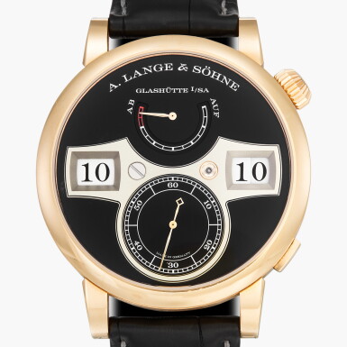 View full screen - View 1 of Lot 225. Zeitwerk, Reference 142.031 | A pink gold wristwatch with digital time display and power reserve indication | Circa 2023.