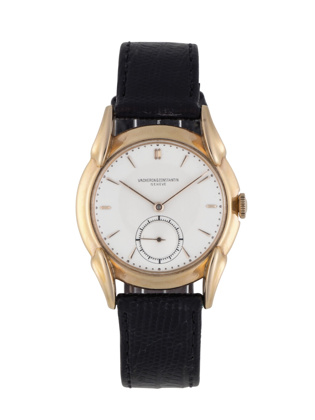 View full screen - View 1 of Lot 19. VACHERON CONSTANTIN | REF 4418 YELLOW GOLD WRISTWATCH WITH FANCY LUGS CIRCA 1948.
