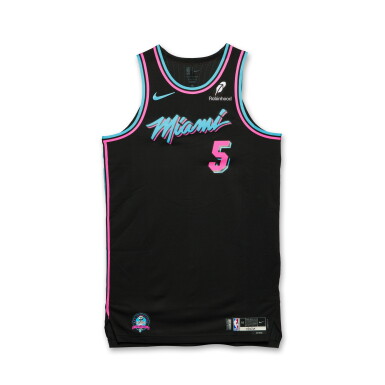 View full screen - View 1 of Lot 30. Nikola Jović Miami Heat 2025-2026 Game Worn City Edition Jersey.