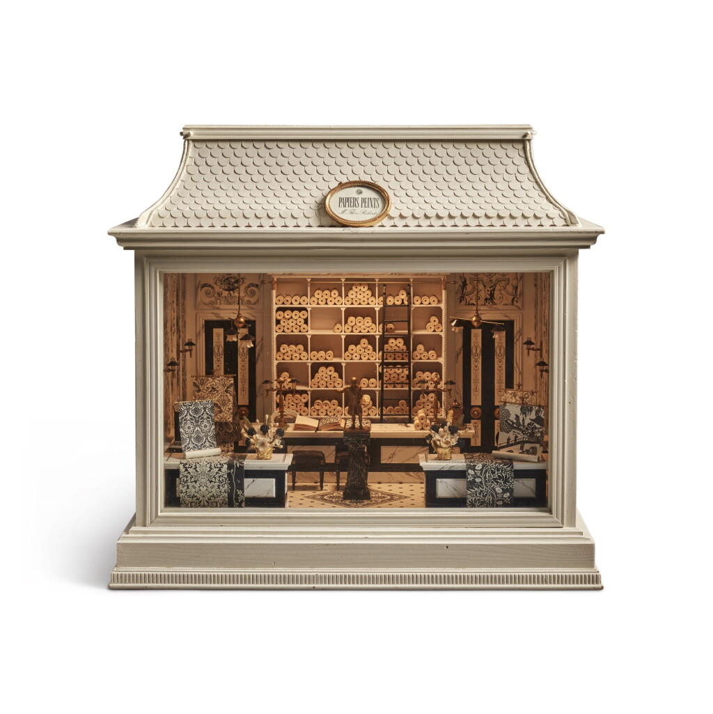 View full screen - View 1 of Lot 257. A Painted Wood Diorama of a Turn of the Century Wallpaper Shop by Tom Roberts, Modern.