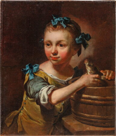 View full screen - View 1 of Lot 769. A young girl with a fish, previously said to be Cornélia Goethe.