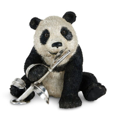 View full screen - View 1 of Lot 464. An Italian Silver Panda, Mario Buccellati, 20th Century.