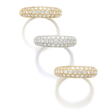 View full screen - View 1 of Lot 63. CARTIER | THREE DIAMOND RINGS.
