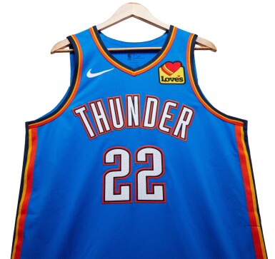 View full screen - View 1 of Lot 35. Cason Wallace Oklahoma City Thunder 2023-2024 Game Worn Icon Edition Jersey .