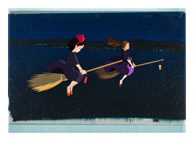 View full screen - View 1 of Lot 10. KIKI'S DELIVERY SERVICE BY STUDIO GHIBLI 魔女宅急便 by 吉卜力工作室 | KIKI AND SENIOR WITCH ANIMATION CEL 琪琪和魔女前輩動畫手稿.