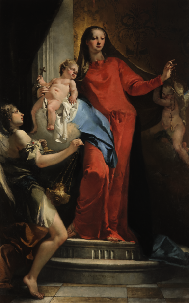 View full screen - View 1 of Lot 61. GIOVANNI BATTISTA TIEPOLO | MADONNA OF THE ROSARY WITH ANGELS.