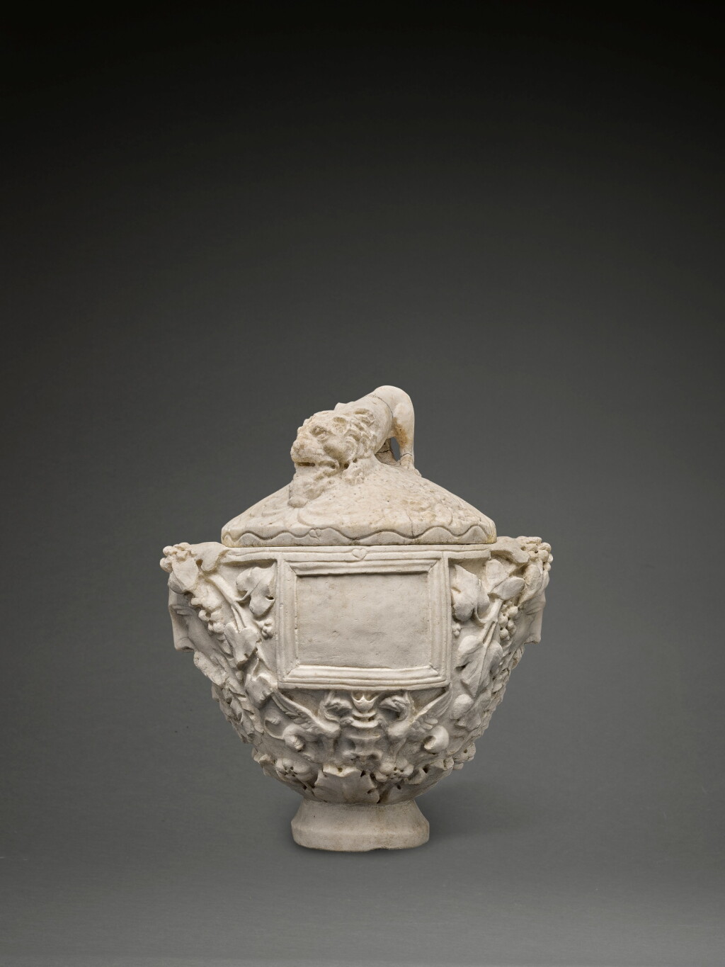 View full screen - View 1 of Lot 105. A Roman Marble Cinerary Vase, 1st Century A.D..