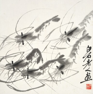 View full screen - View 1 of Lot 8015. 齊白石 群蝦圖 | Qi Baishi, Shrimps.