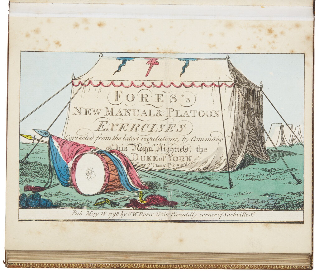 View full screen - View 1 of Lot 174. Fores, New Manual & Platoon Exercises..., 1798, later brown calf.