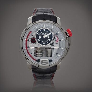 View full screen - View 1 of Lot 626. H1 'Quai du Mont-Blanc', Reference 148-TT-21-RF-AG | A limited edition titanium wristwatch with retrograde fluid hours and power reserve | Circa 2014.