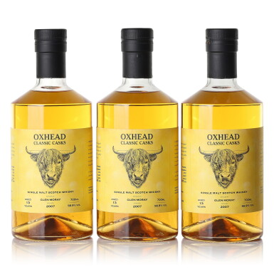 View full screen - View 1 of Lot 3380. Glen Moray Oxhead 13 Year Old Cask #5757 56.9 abv 2007 (3 BT70).